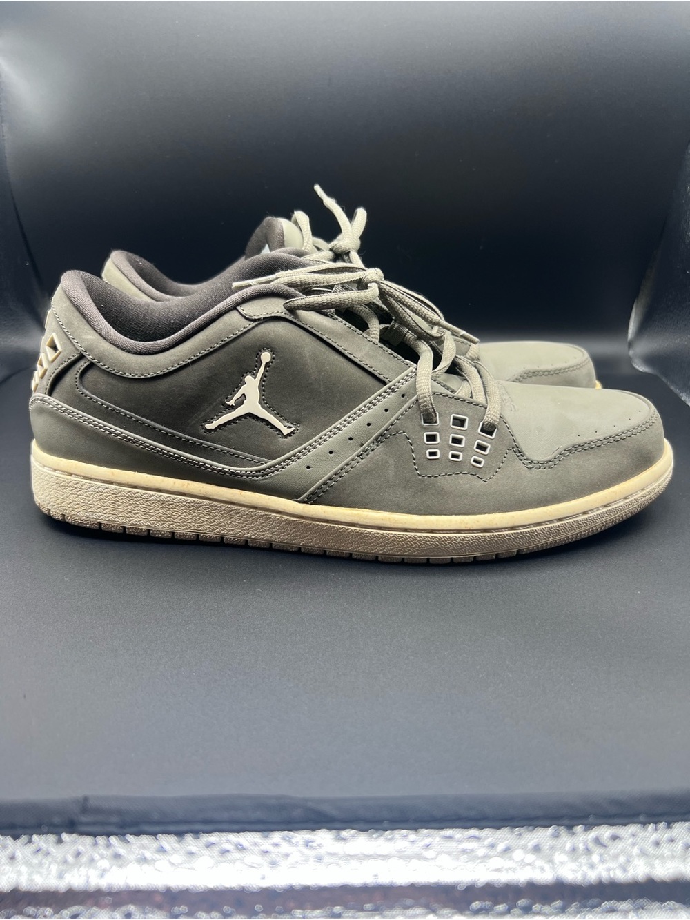 Jordan Men’s Low-Top Athletic Sneakers in Olive and Beige
